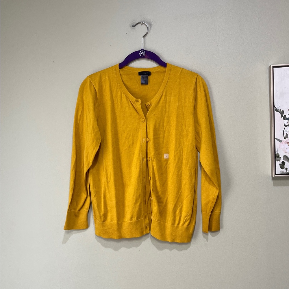 🌸Ann Taylor Mustard Yellow Knit Cardigan